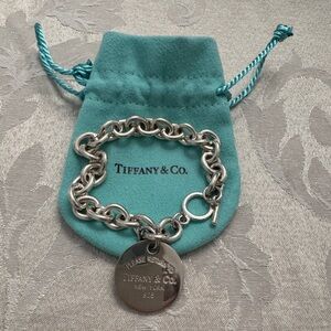 Tiffany & Co. 925 Silver Bracelet with Iconic Blue Pouch